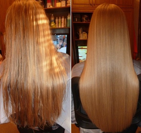 Волосы до и после процедуры