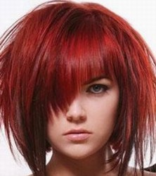 Рваные пряди на рыжие волосы